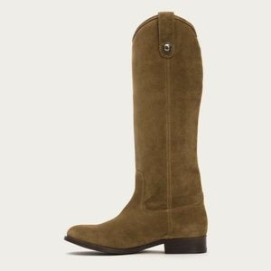 Frye Melissa button suede 10  boots gold cashew